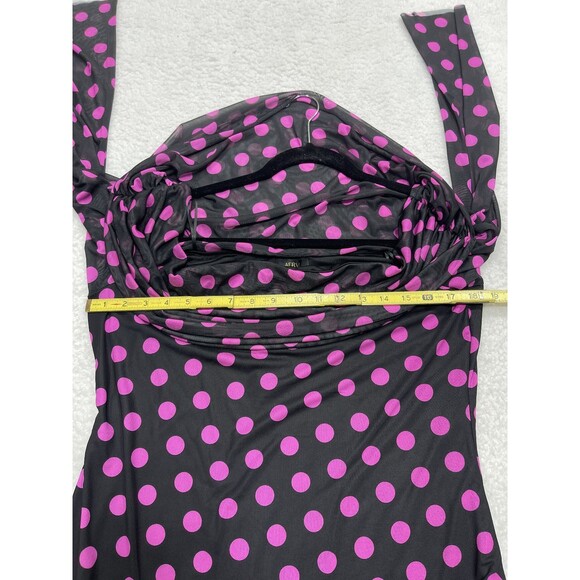 Anthropologie AFRM Midi Dress Purple Off The Shoulder Mesh Preppy Sexy Sz 1X NWT - Picture 5 of 11